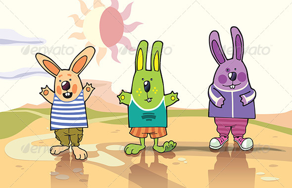 GraphicRiver Three Rabbits in a Desert 4585720 GraphicRiver Three Rabbits in a Desert 4585720