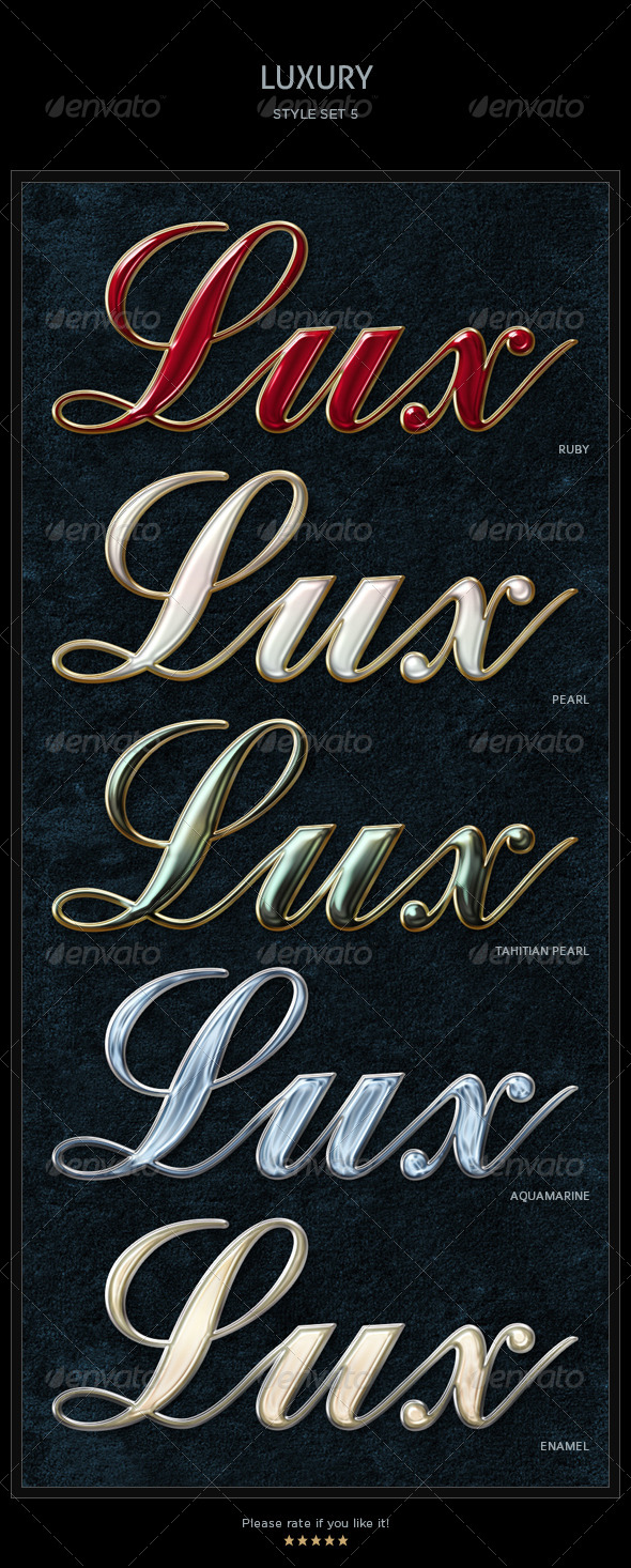 5 Luxury Text Styles - Text Effects Styles
