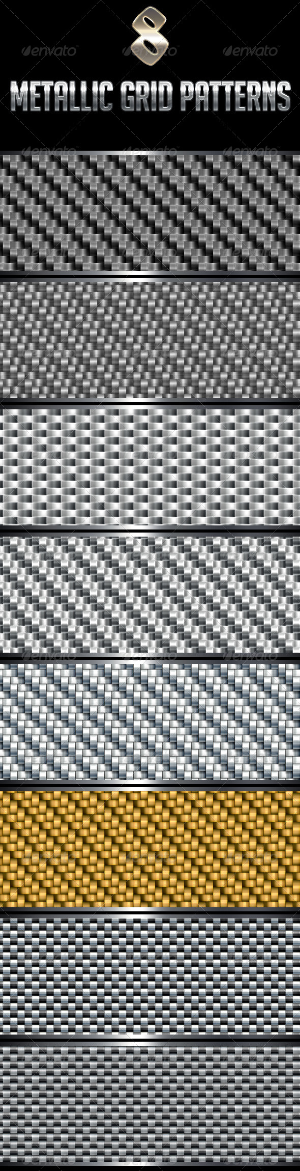 GraphicRiver 8 Metallic Grid Patterns 4586493 GraphicRiver 8 Metallic Grid Patterns 4586493