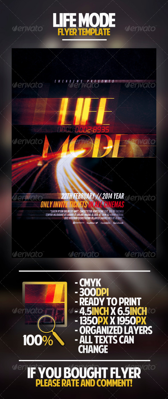 GraphicRiver Life Mode Flyer Template 4460436 GraphicRiver Life Mode Flyer Template 4460436