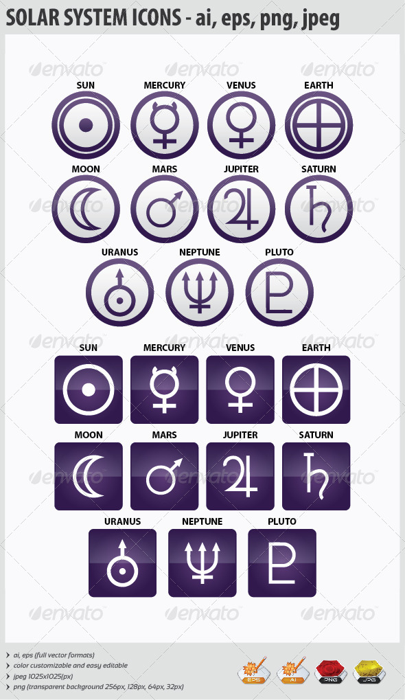 Solar System Icons - Web Icons