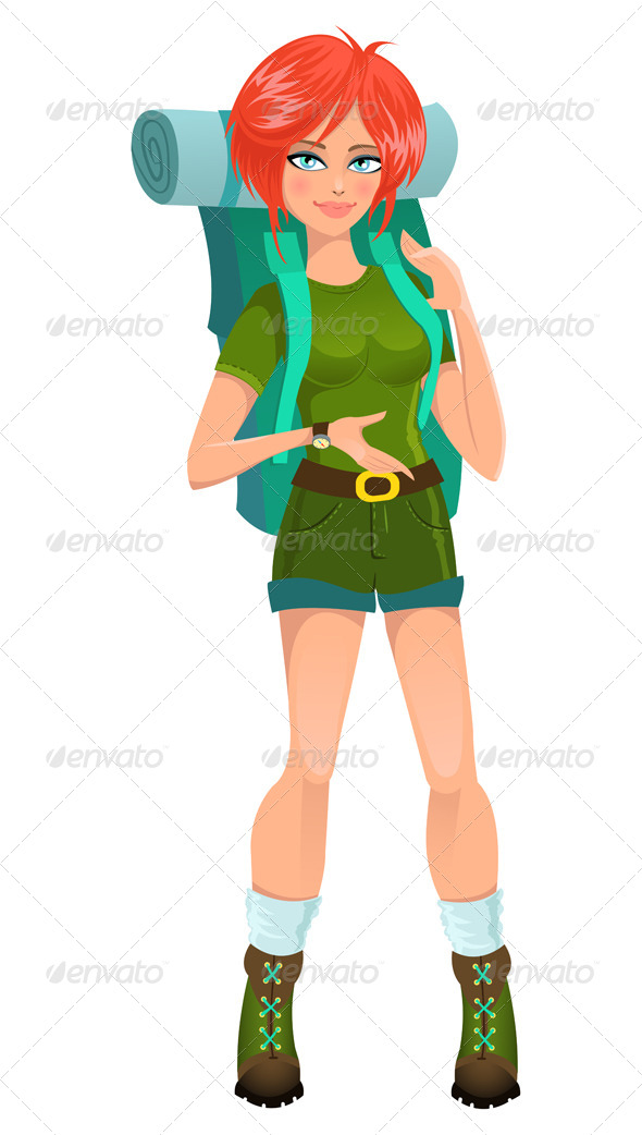 GraphicRiver Woman Tourist with Backpack 4599044 GraphicRiver Woman Tourist with Backpack 4599044