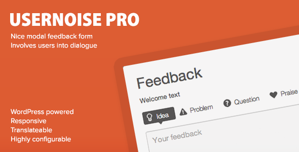 Usernoise Pro advanced Modal Feedback & Debug - CodeCanyon Item for Sale