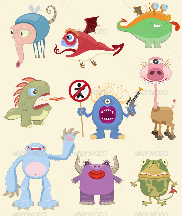 GraphicRiver Cartoon Monsters Collection 4605297 GraphicRiver Cartoon Monsters Collection 4605297
