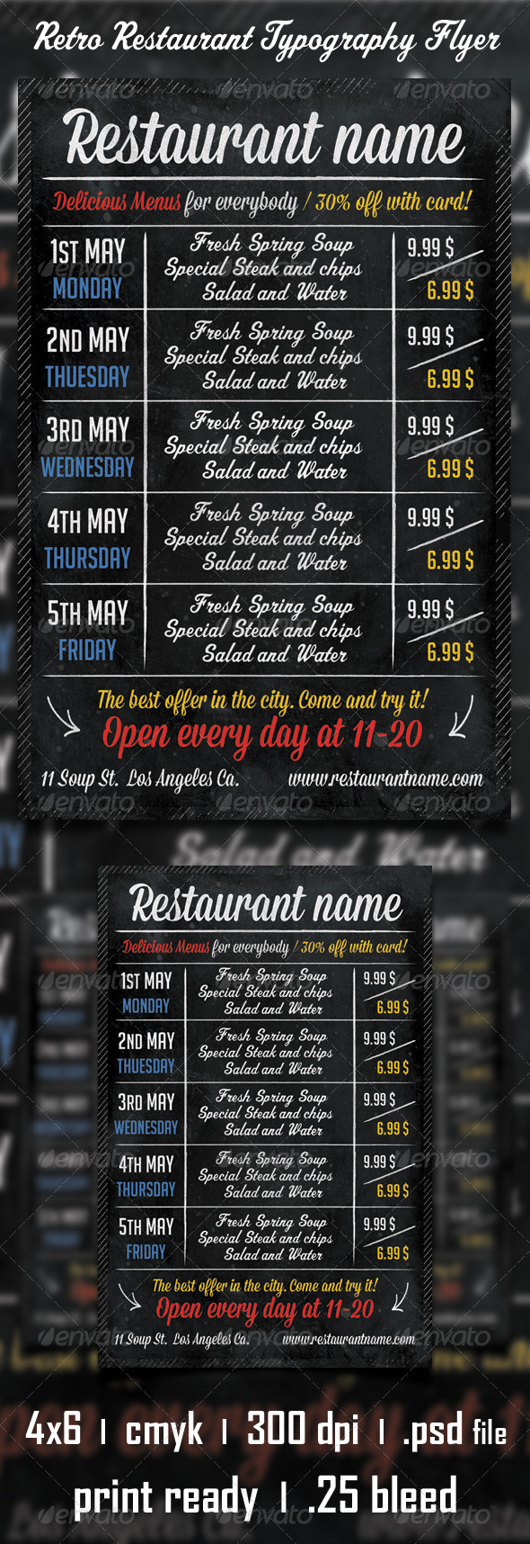 GraphicRiver Retro Restaurant Typography Flyer 4605940 GraphicRiver Retro Restaurant Typography Flyer 4605940