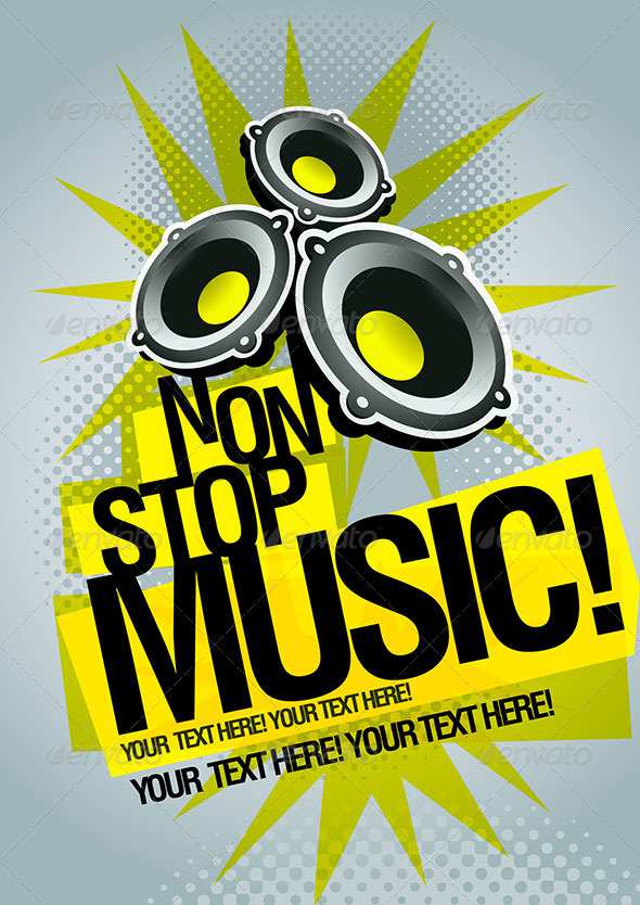GraphicRiver Non-stop Party Poster Template 4611010 GraphicRiver Non-stop Party Poster Template 4611010