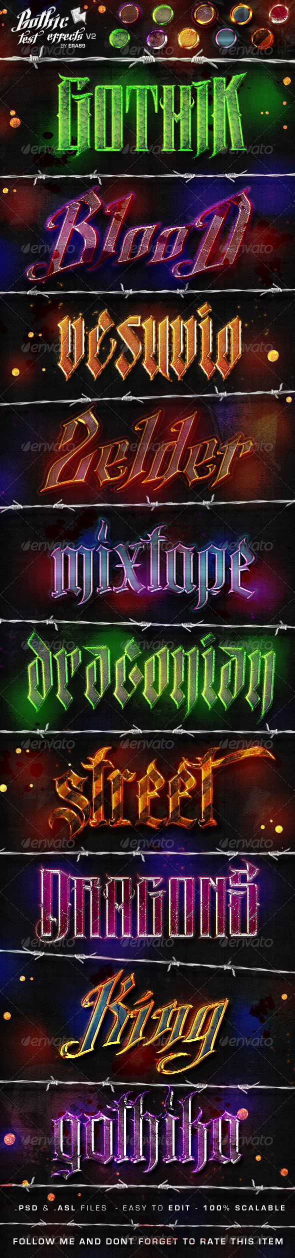 Gothic Text Effects v2 - Photoshop Styles - Text Effects Actions