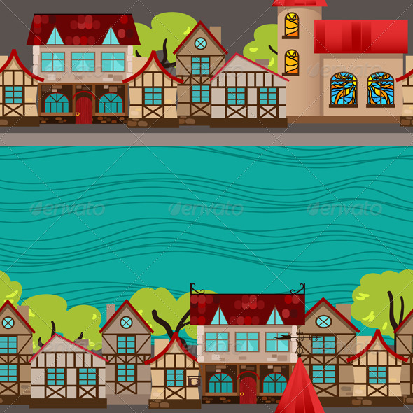 GraphicRiver City by the river seamless pattern 4599984 GraphicRiver City by the river seamless pattern 4599984