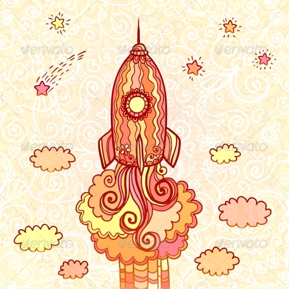 GraphicRiver Vector Ornate Doodles Rocket Starting to Space 4621216 GraphicRiver Vector Ornate Doodles Rocket Starting to Space 4621216