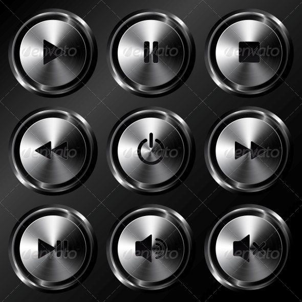 GraphicRiver Metallic Sound Buttons Vector Set 4621354 GraphicRiver Metallic Sound Buttons Vector Set 4621354