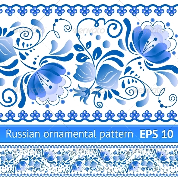 GraphicRiver Russian National Blue Floral Pattern 4622013 GraphicRiver Russian National Blue Floral Pattern 4622013