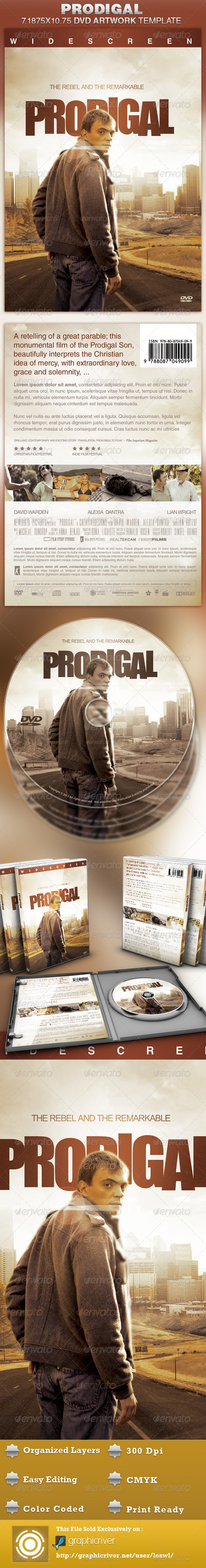 Prodigal DVD Artwork Template - CD & DVD artwork Print Templates