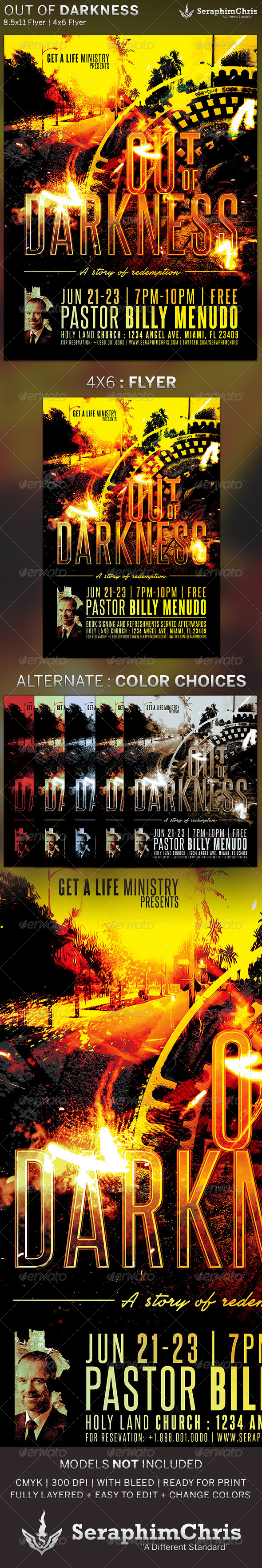 Out of Darkness: Church Flyer Template - Church Flyers