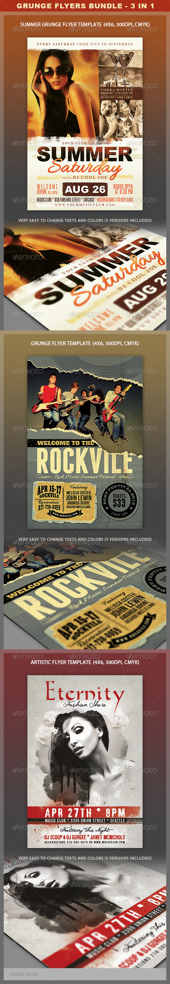 Grunge Flyers Bundle - Events Flyers