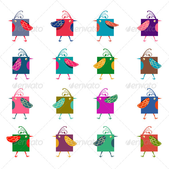 GraphicRiver Cartoon Graphic Colorful Birds 4628896 GraphicRiver Cartoon Graphic Colorful Birds 4628896