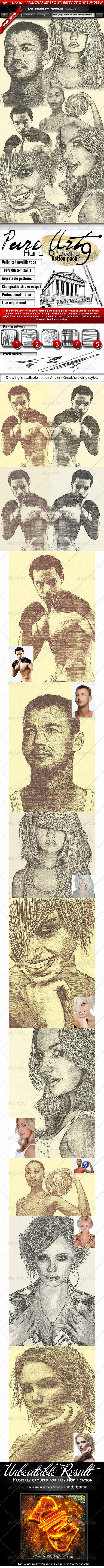 Pure Art Hand Drawing 9 – Ancient Greek Art - Photo Effects Actions
