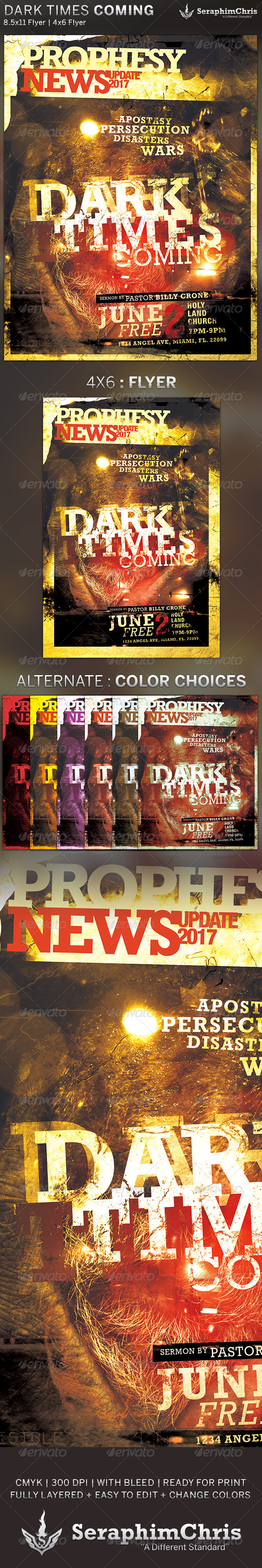 Dark Times Coming: Church Flyer Template - Church Flyers