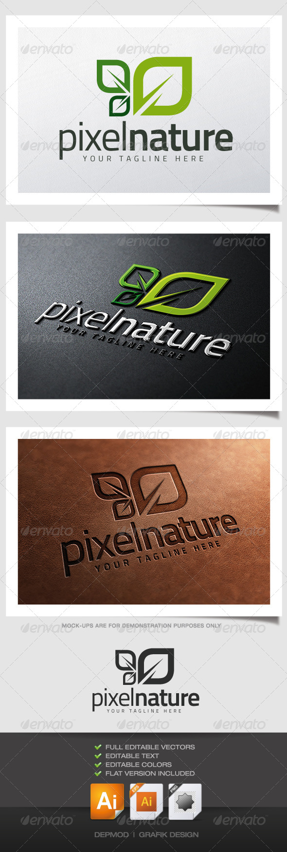 GraphicRiver Pixel Nature Logo 4632477 GraphicRiver Pixel Nature Logo 4632477
