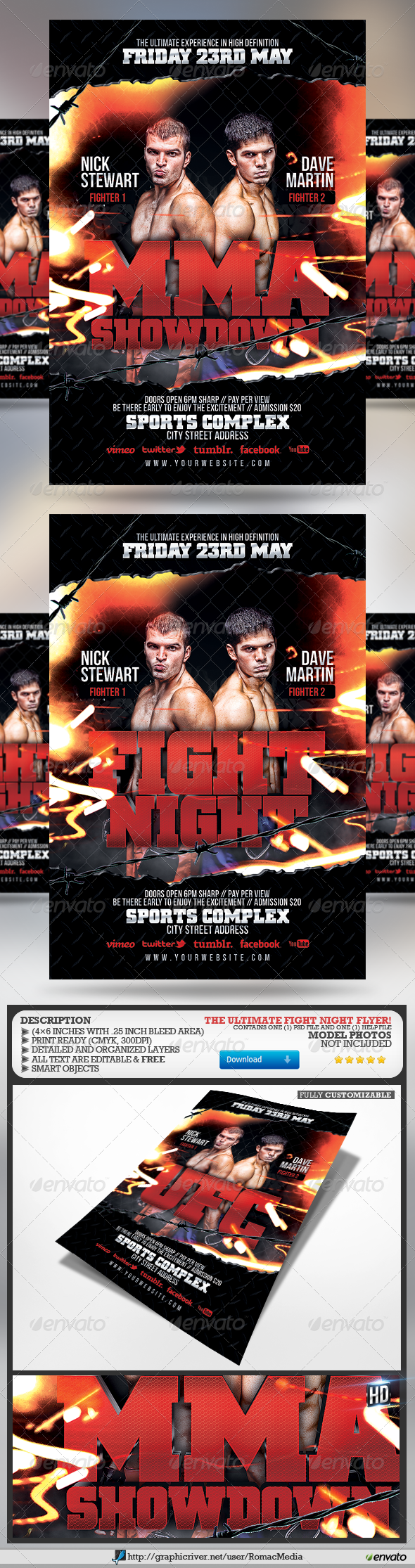 GraphicRiver Fight Night Flyer 4632513 GraphicRiver Fight Night Flyer 4632513