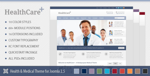HealthCare+ Medical & Health Joomla Theme