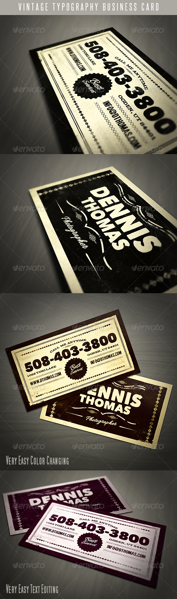 GraphicRiver Vintage Typography Business Card 4640805 GraphicRiver Vintage Typography Business Card 4640805