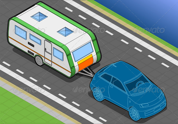 GraphicRiver Isometric Roulotte on the Way in Front View 4643434 GraphicRiver Isometric Roulotte on the Way in Front View 4643434