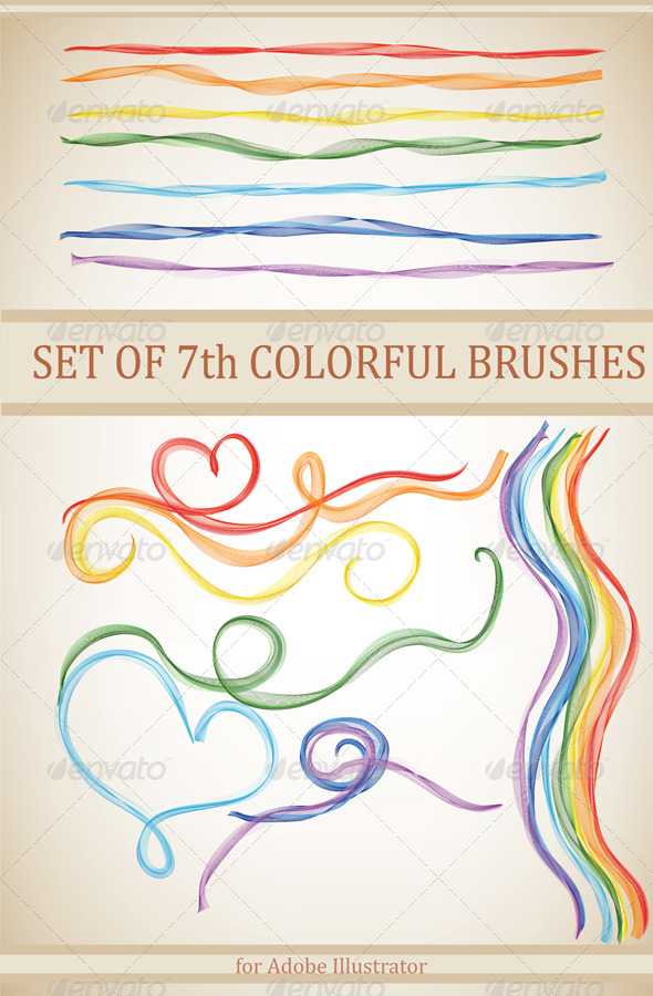 GraphicRiver 7 Colourful Brushes for Adobe Illustrator 4649429 GraphicRiver 7 Colourful Brushes for Adobe Illustrator 4649429