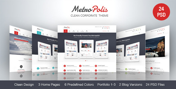 Metropolis - Clean Corporate PSD Theme