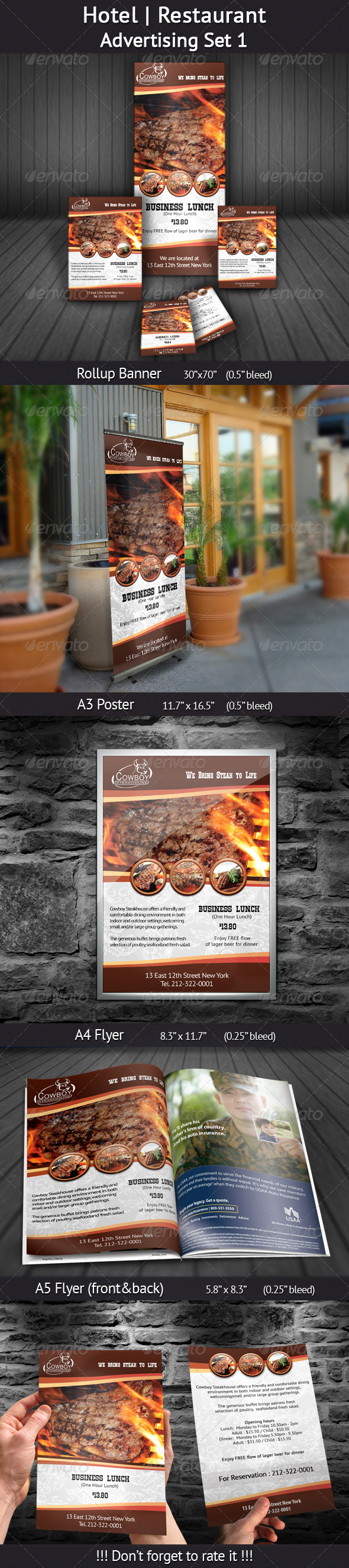 GraphicRiver Hotel Restaurant Advertising Set 1 4567042 GraphicRiver Hotel Restaurant Advertising Set 1 4567042