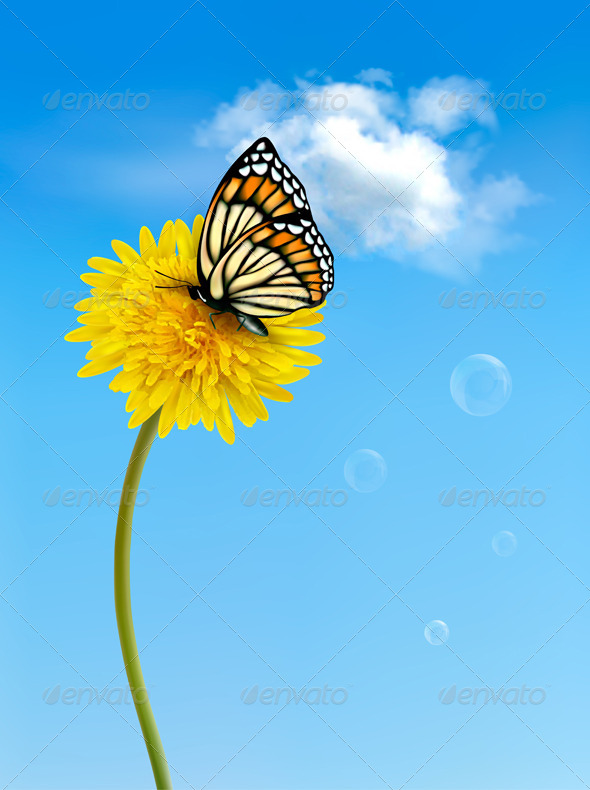 GraphicRiver Nature Background with Butterfly 4655514 GraphicRiver Nature Background with Butterfly 4655514