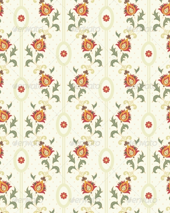 GraphicRiver Retro Floral Wallpaper 4655867 GraphicRiver Retro Floral Wallpaper 4655867