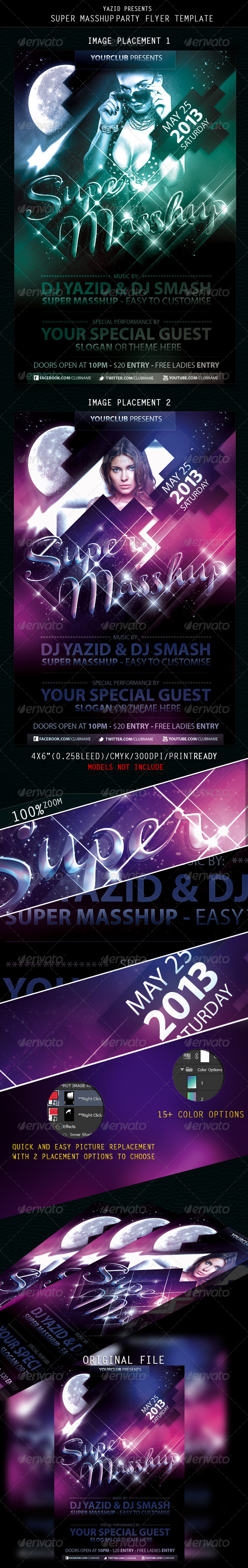 SuperMasshup Part Flyer Template - Clubs & Parties Events