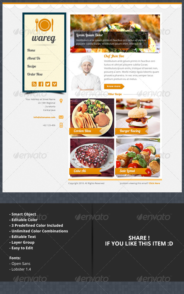 GraphicRiver Wareg PSD Newsletter Layout For Culinary 4657785 GraphicRiver Wareg PSD Newsletter Layout For Culinary 4657785