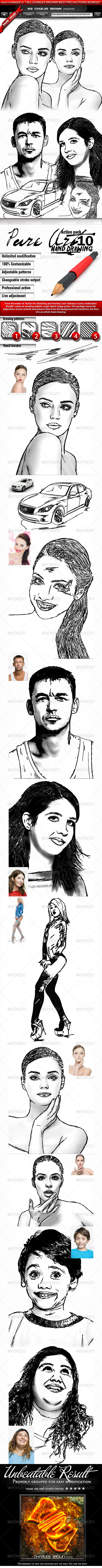 Pure Art Hand Drawing 10 – Fine Sketch - Photo Effects Actions