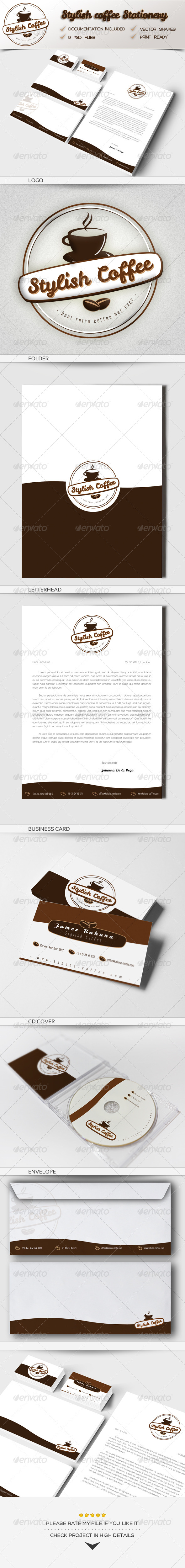 GraphicRiver Stylish Coffee Stationery 4672590 GraphicRiver Stylish Coffee Stationery 4672590