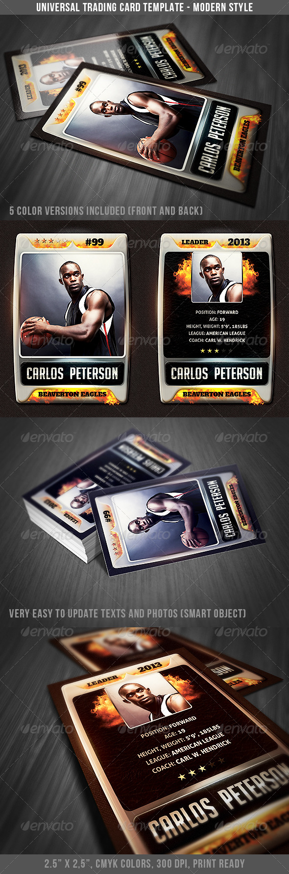 Universal Sport Trading Card 3 - Miscellaneous Print Templates