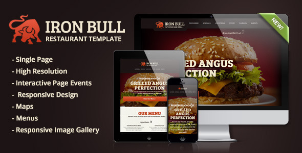 ThemeForest Iron Bull Responsive Restaurant Template 4664043 ThemeForest Iron Bull Responsive Restaurant Template 4664043