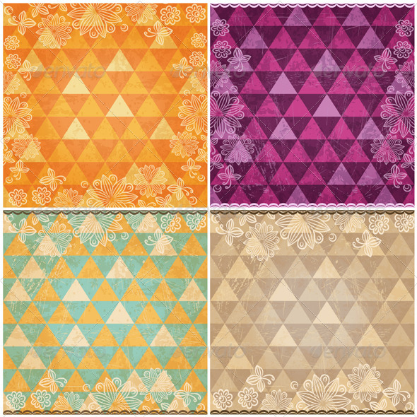 GraphicRiver Floral Mosaic Background Set 4685978 GraphicRiver Floral Mosaic Background Set 4685978