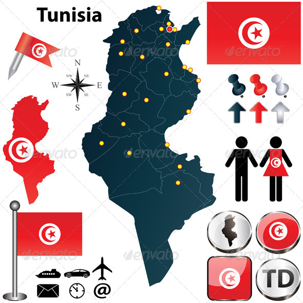 GraphicRiver Map of Tunisia 4686065 GraphicRiver Map of Tunisia 4686065