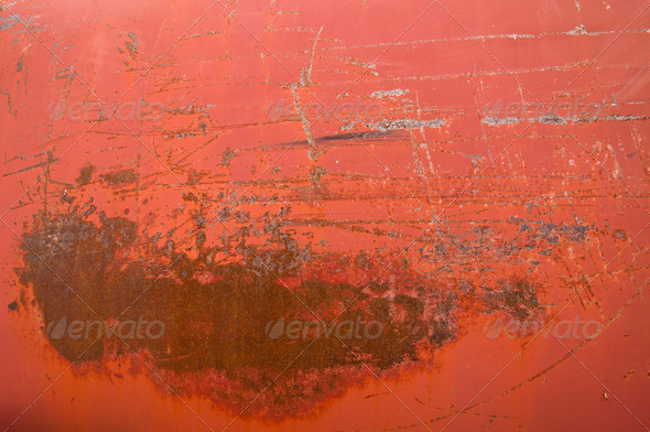 Rusty red metal tank texture