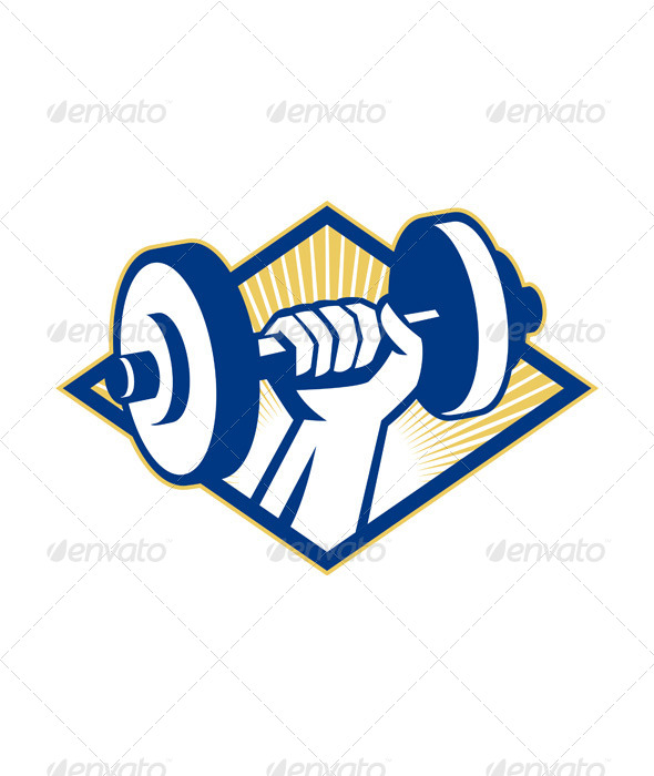 GraphicRiver Hand Lifting Dumbbell Retro 4687422 GraphicRiver Hand Lifting Dumbbell Retro 4687422
