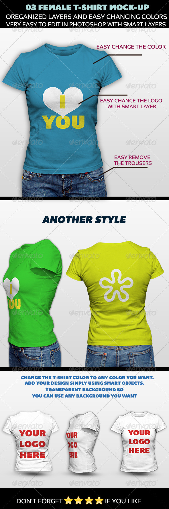 GraphicRiver Female T-Shirt Mock-Up 4600045 GraphicRiver Female T-Shirt Mock-Up 4600045