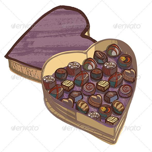 GraphicRiver Valentine Heart Chocolate Box with Various Chocolates 4693702 GraphicRiver Valentine Heart Chocolate Box with Various Chocolates 4693702