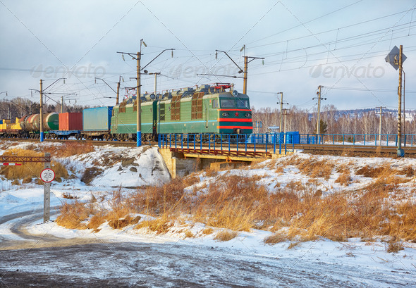 Locomotive on Trans-Siberian Railway