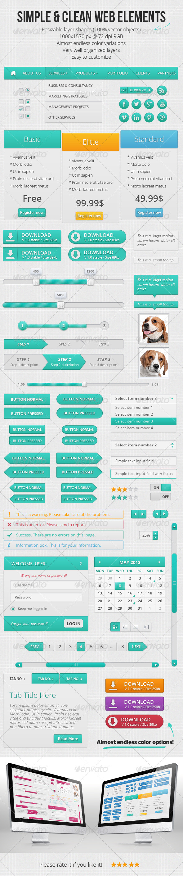 GraphicRiver Simple and Clean Web Elements 4702913 GraphicRiver Simple and Clean Web Elements 4702913