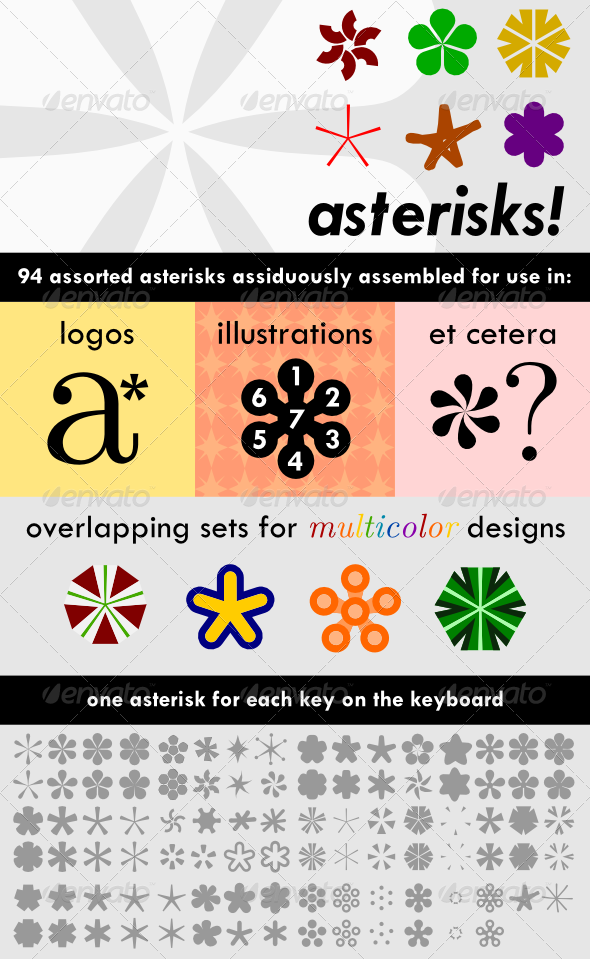 Asterisks - Ding-bats Fonts