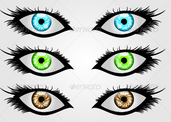 GraphicRiver Three Sets of Eyes In Different Colors 4710668 GraphicRiver Three Sets of Eyes In Different Colors 4710668