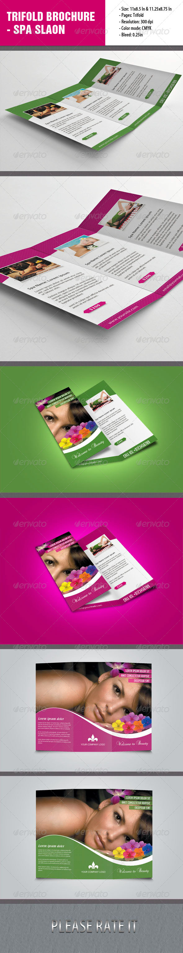 GraphicRiver Trifold Brochure For Spa Salon 4711694 GraphicRiver Trifold Brochure For Spa Salon 4711694