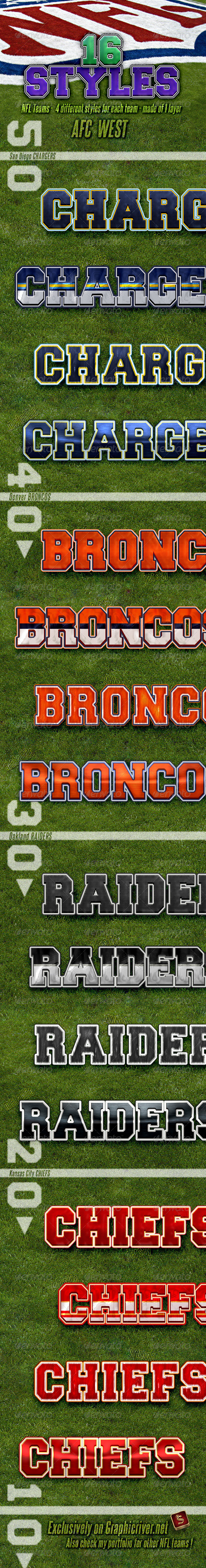 GraphicRiver NFL Football Styles AFC West 4717011 GraphicRiver NFL Football Styles AFC West 4717011