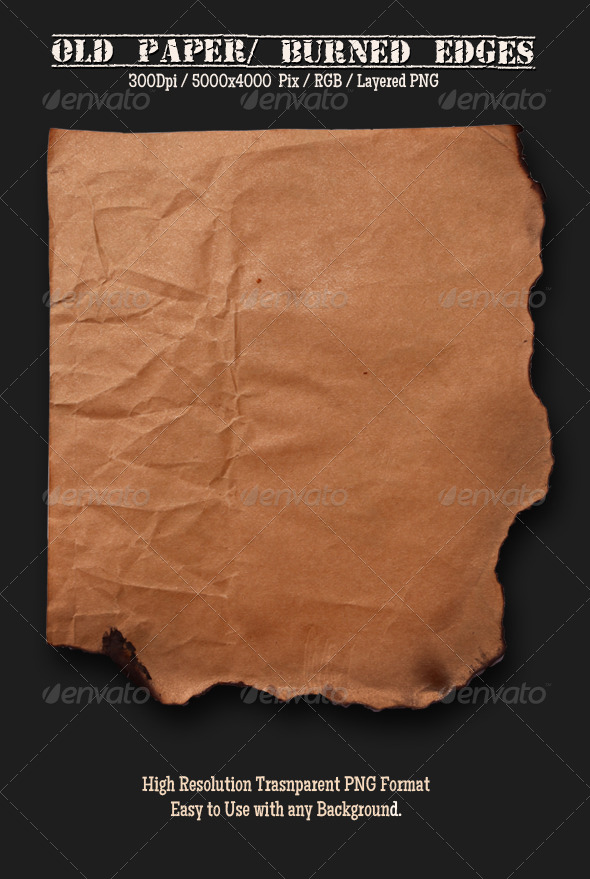 Old Paper Burned 2 - Miscellaneous Isolated Objects
